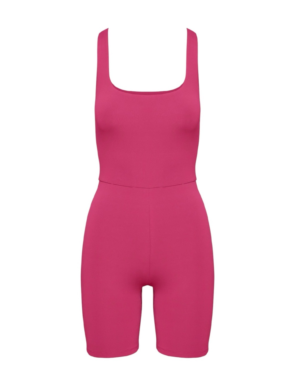 Aritzia Babaton Contour Square Neck Romper in Bold Fuchsia Size Medium